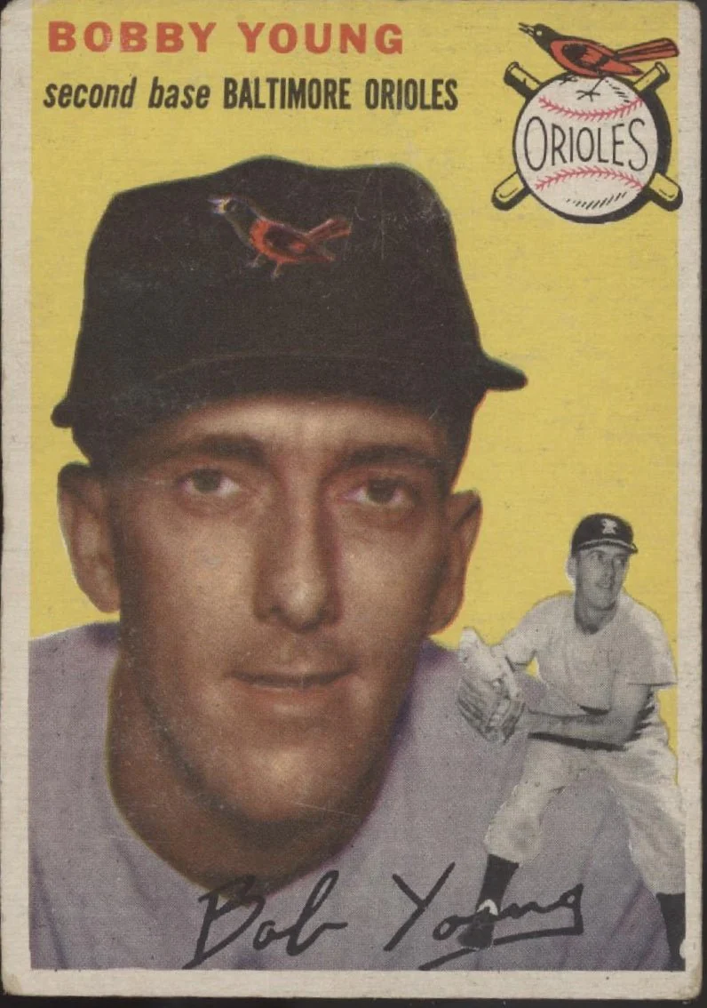 Bobby Young 1954 Topps #8 Baltimore Orioles VG