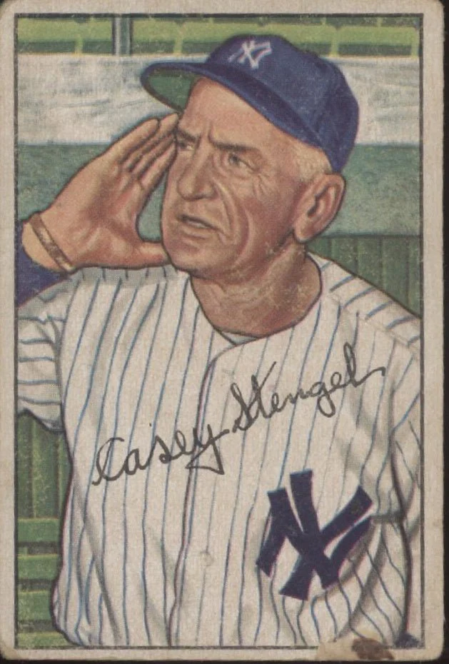 Casey Stengel 1952 Bowman #217 New York Yankees PR #2