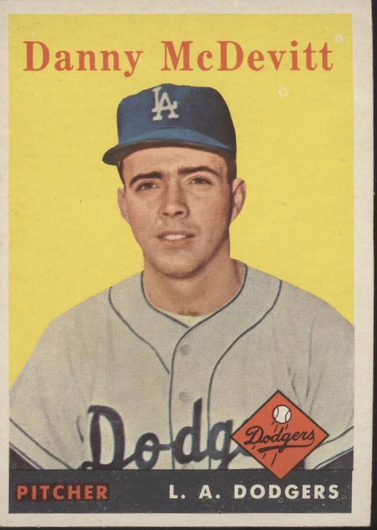 Danny McDevitt 1958 Topps RC #357 Los Angeles Dodgers EX