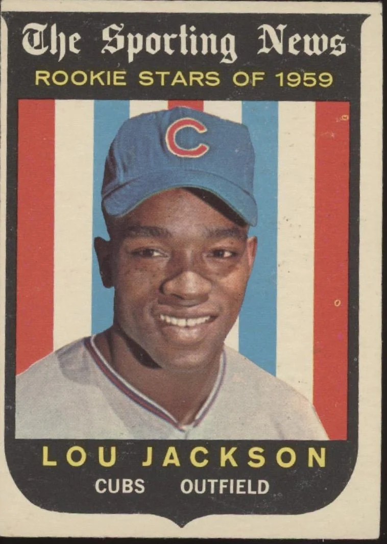 915-lou-jackson-1959-topps-sporting-news-rc-130-chicago-cubs-ex-1.webp Lou Jackson 1959 Topps Sporting News RC #130 Chicago Cubs EX
