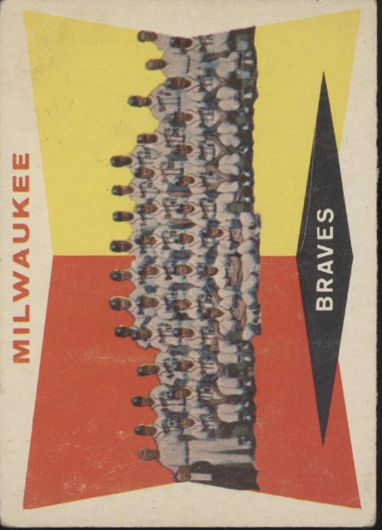 916-milwaukee-braves-1960-topps-checklist-381-vg-1.webp Milwaukee Braves 1960 Topps Checklist #381 VG