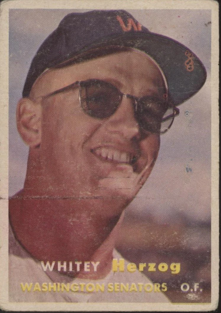 Whitey Herzog 1957 Topps RC #29 Washington Senators PR
