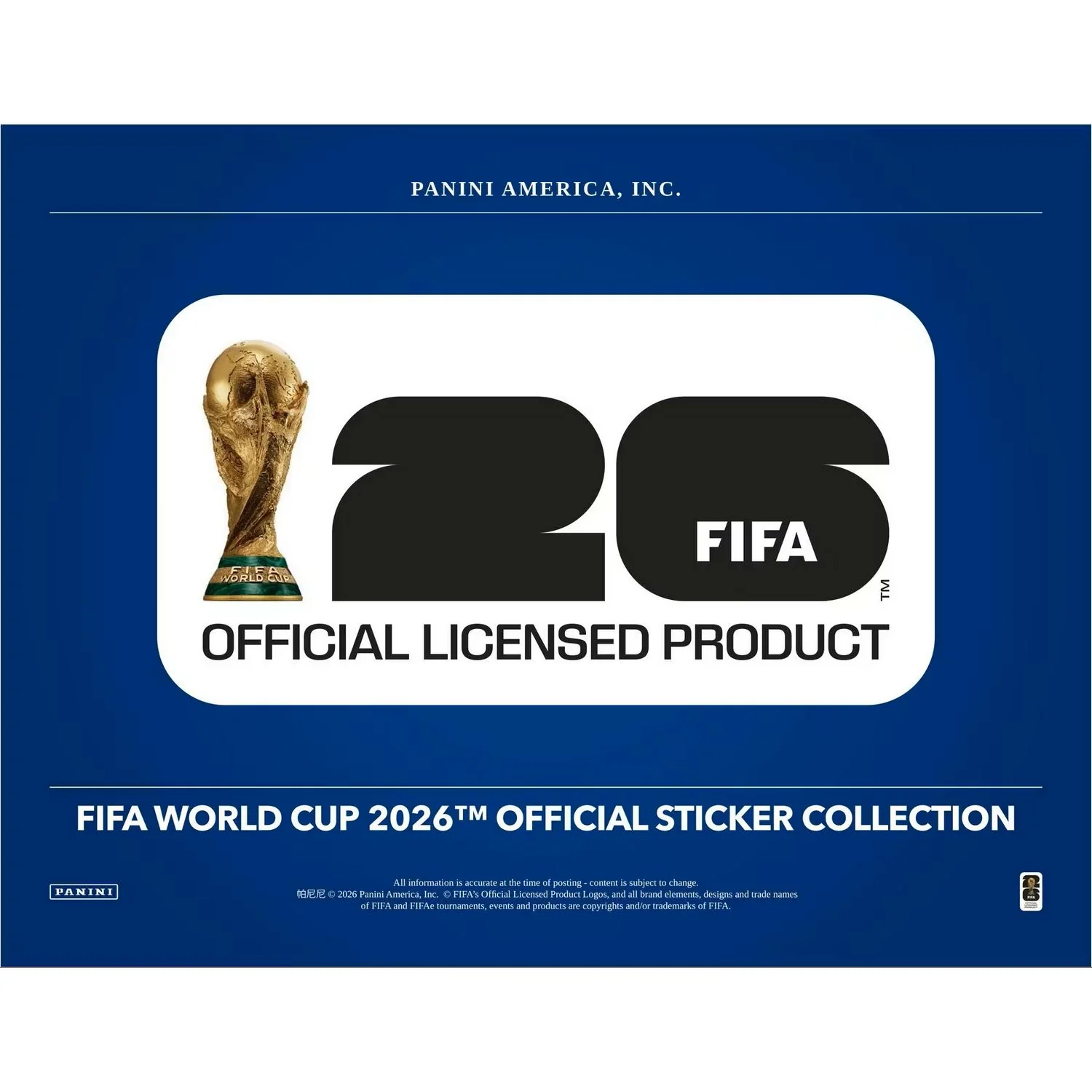 2026 Panini FIFA World Cup Soccer Sticker Hard Cover Album