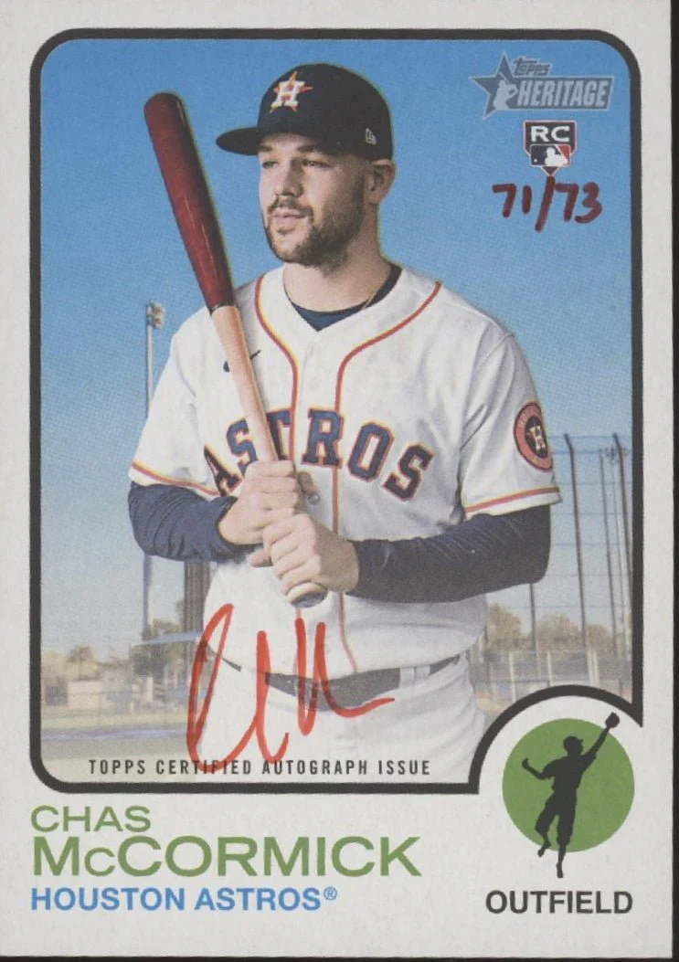 Chas McCormick 2022 Topps Heritage RC Auto 71/73 #ROA-CM