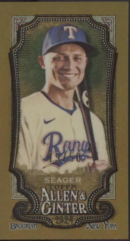 Corey Seager 2024 Topps Allen & Ginter Chrome Mini Gold Refractor #48