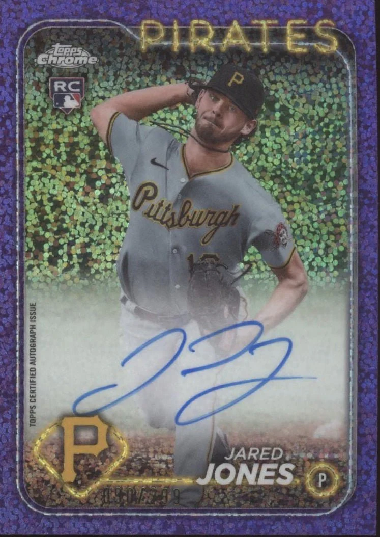 935-jared-jones-2024-topps-chrome-purple-speckle-refractor-rc-auto-090-299-ra-jj-1.webp Jared Jones 2024 Topps Chrome Purple Speckle Refractor RC Auto 090/299 #RA-JJ