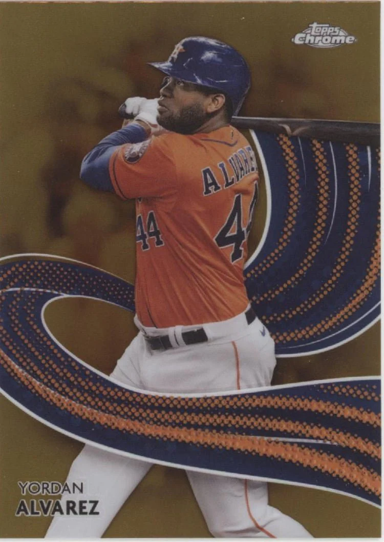 Yordan Alvarez 2024 Topps Chrome Strokes Gold Refractor 27/50 #S-10