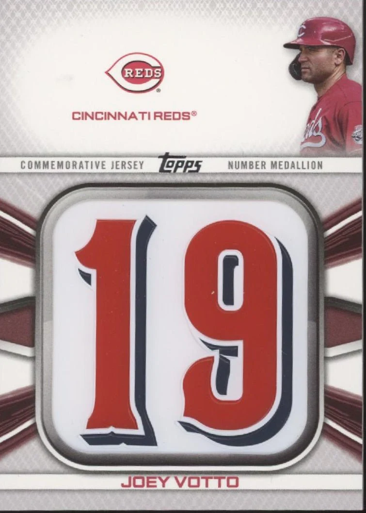 Joey Votto 2022 Topps Series 1 Player Jersey Number Medallion #JNM-JV