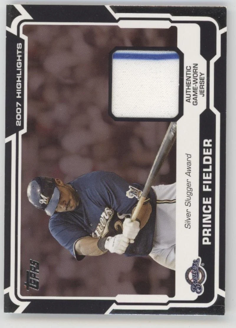 Prince Fielder 2008 Topps Highlights Silver Slugger Award Swatch #HR-PF