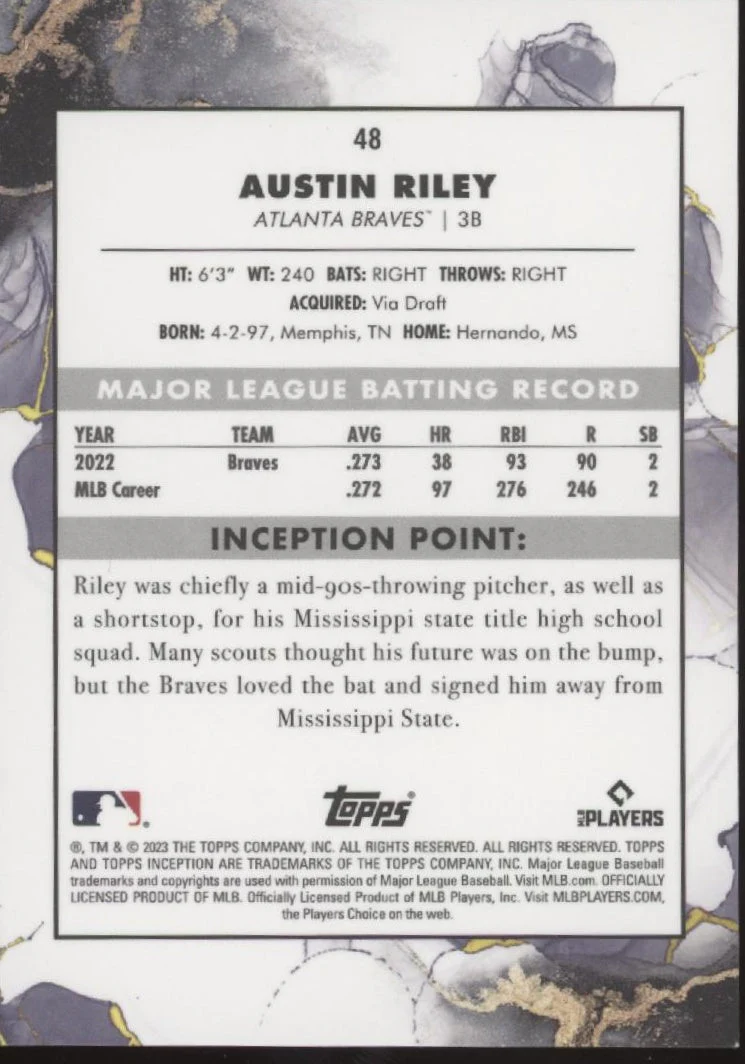 Austin Riley 2023 Topps Inception #48