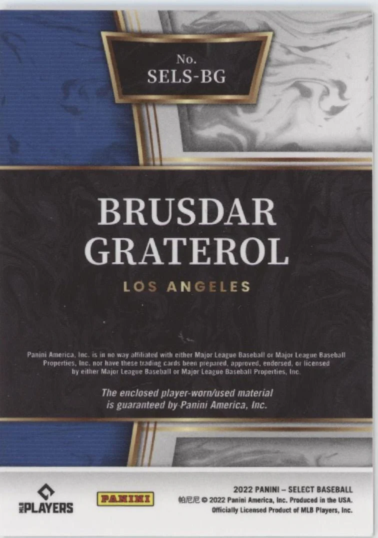 Brusdar Graterol 2022 Panini Select Swatch #SELS-BG