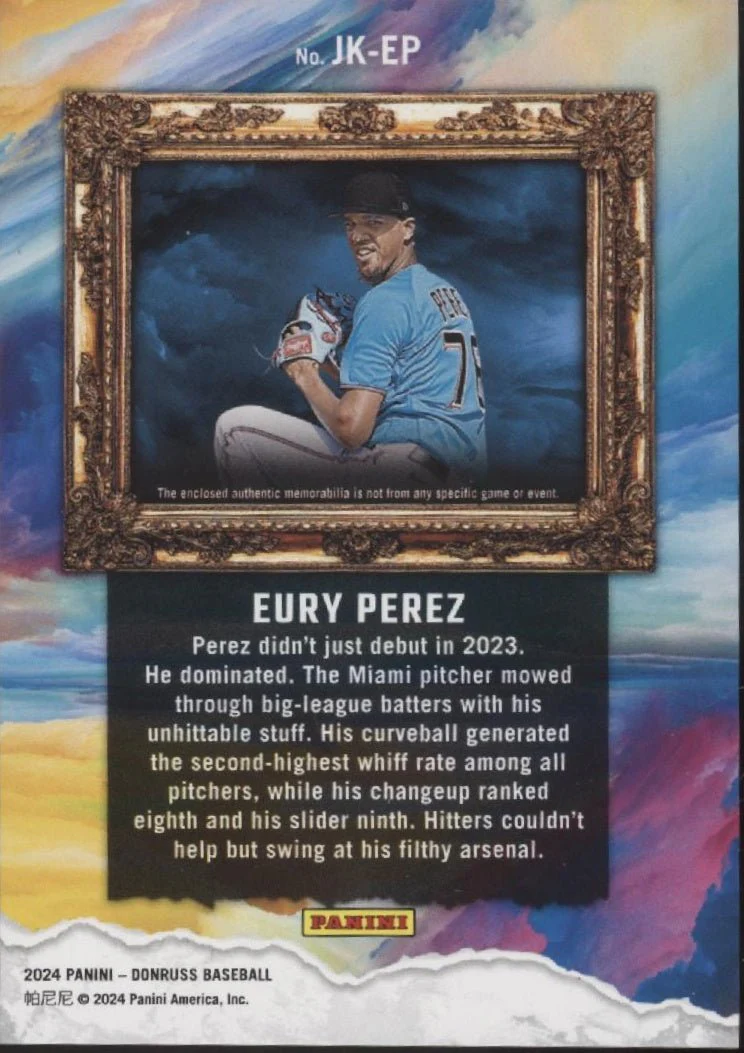 Eury Perez 2024 Panini Donruss Jersey Kings Swatch #JK-EP