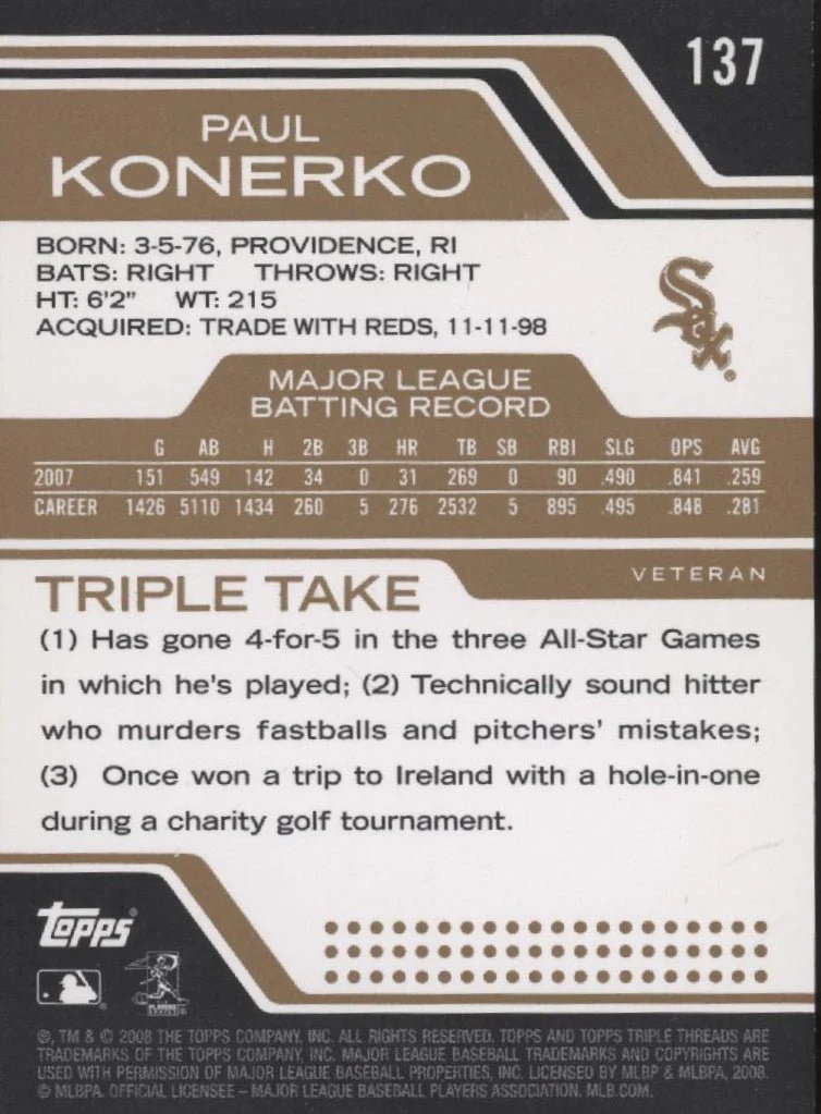 Paul Konerko 2011 Topps Triple Threads 219/525 #137
