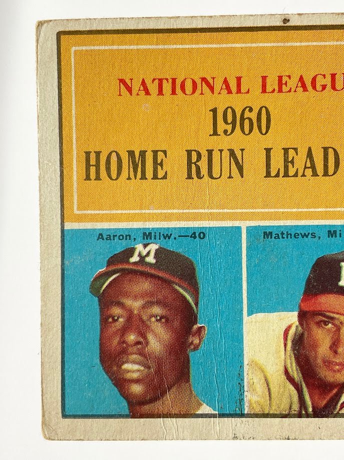 989-banks-aaron-mathews-boyer-1961-topps-home-run-leaders-43-vg-ex-4.jpg Banks / Aaron / Mathews / Boyer 1961 Topps Home Run Leaders #43 VG-EX
