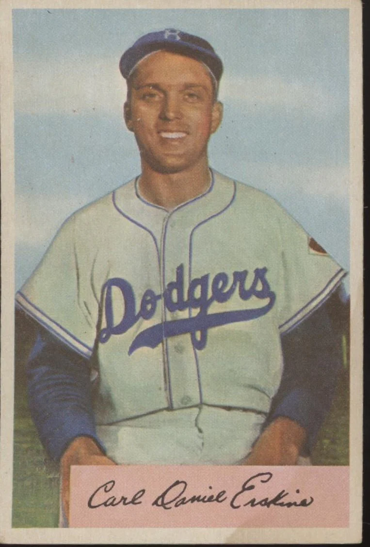 Carl Erskine 1954 Bowman #10 Brooklyn Dodgers VG
