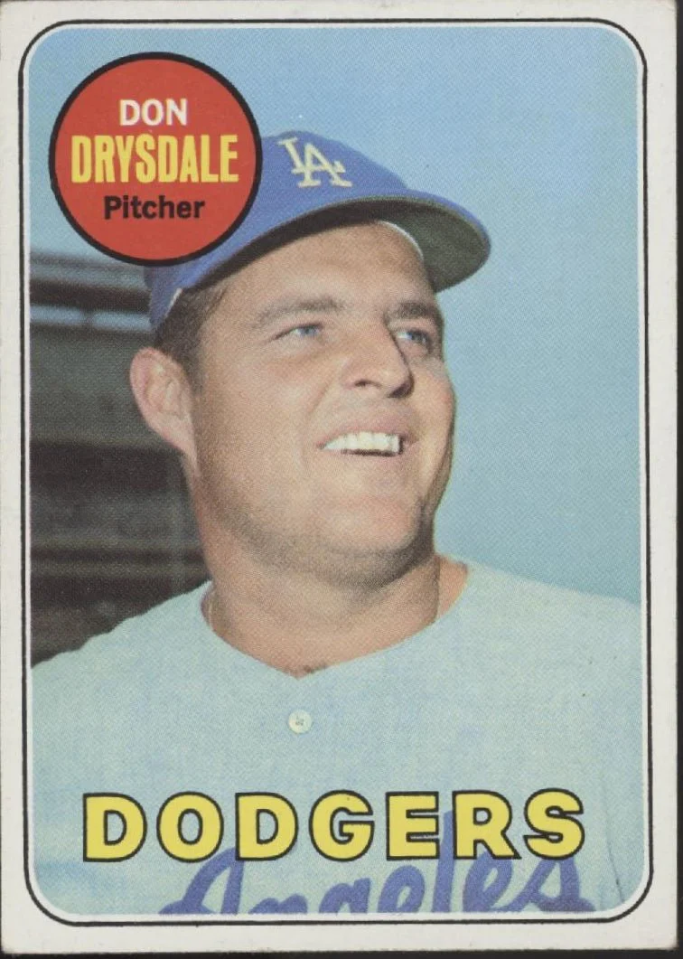 Don Drysdale 1969 Topps #400 Los Angeles Dodgers EX #2