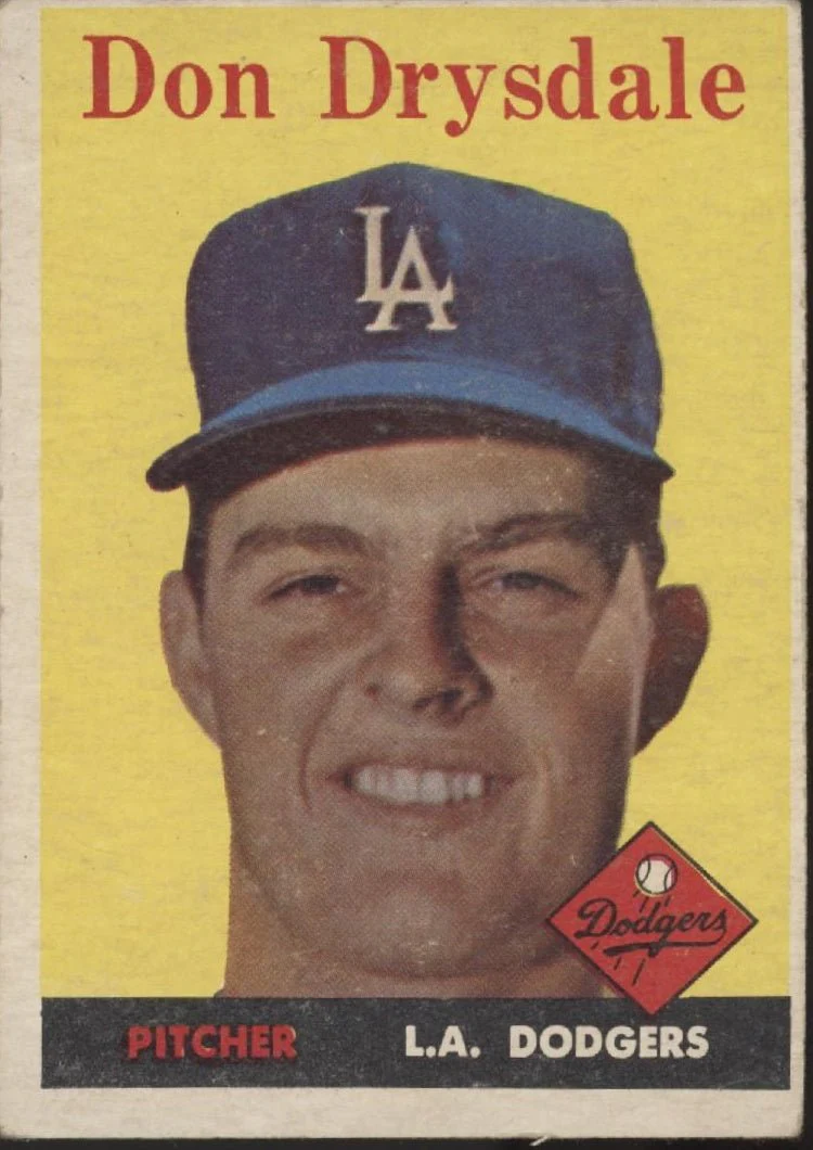 Don Drysdale 1958 Topps #25 Los Angeles Dodgers VG #1